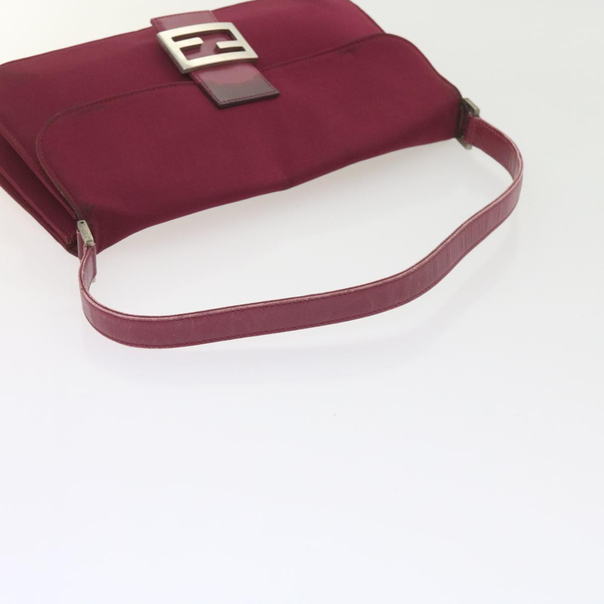 FENDI Mamma Baguette Shoulder Bag Nylon Bordeaux 58685