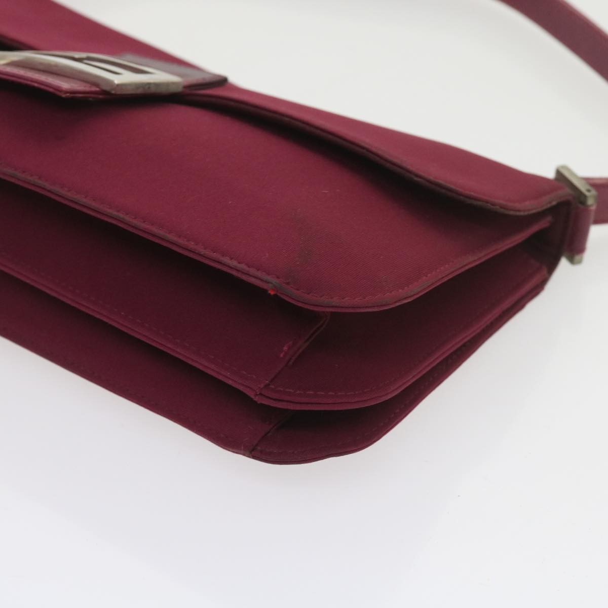 FENDI Mamma Baguette Shoulder Bag Nylon Bordeaux 58685