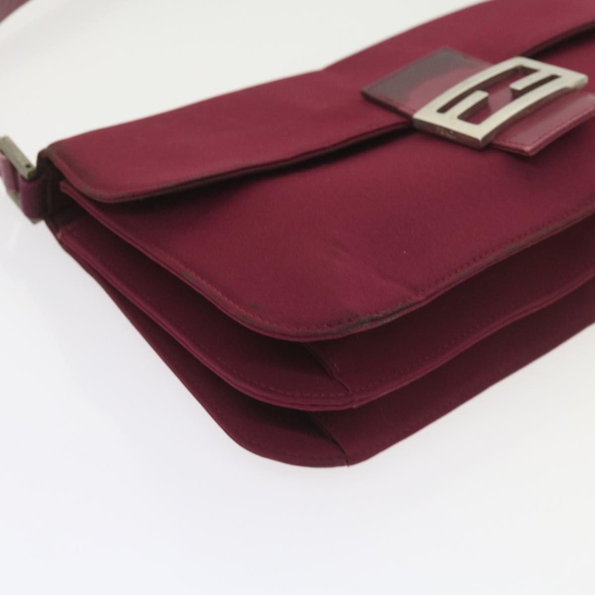 FENDI Mamma Baguette Shoulder Bag Nylon Bordeaux 58685
