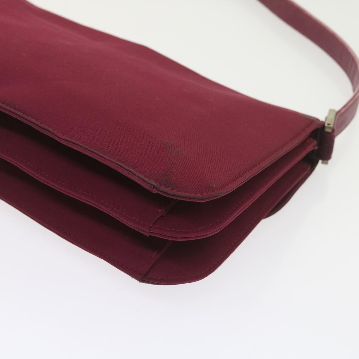 FENDI Mamma Baguette Shoulder Bag Nylon Bordeaux 58685