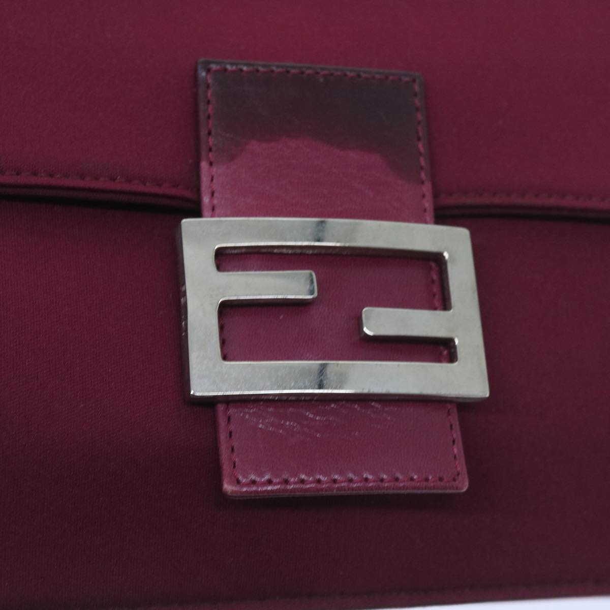 FENDI Mamma Baguette Shoulder Bag Nylon Bordeaux 58685