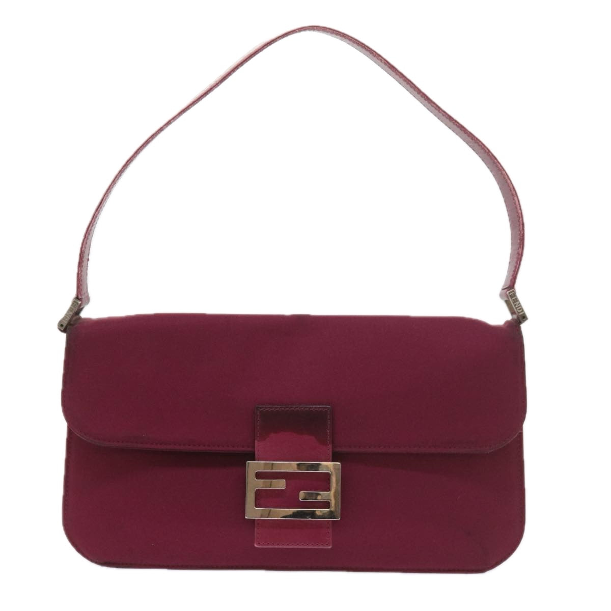 FENDI Mamma Baguette Shoulder Bag Nylon Bordeaux 58685