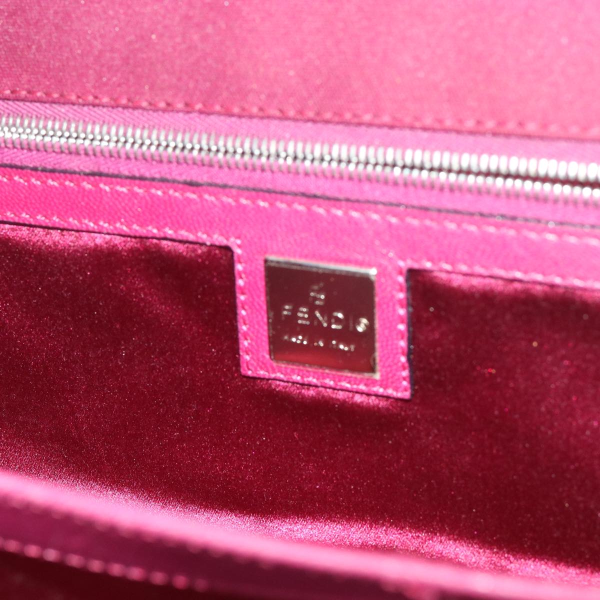 FENDI Mamma Baguette Shoulder Bag Nylon Bordeaux 58685