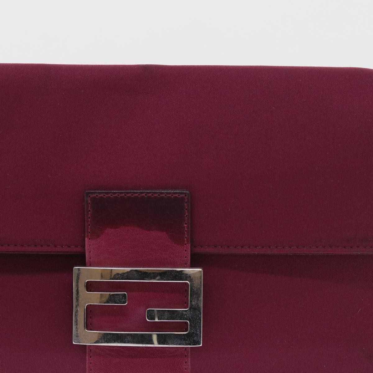 FENDI Mamma Baguette Shoulder Bag Nylon Bordeaux 58685
