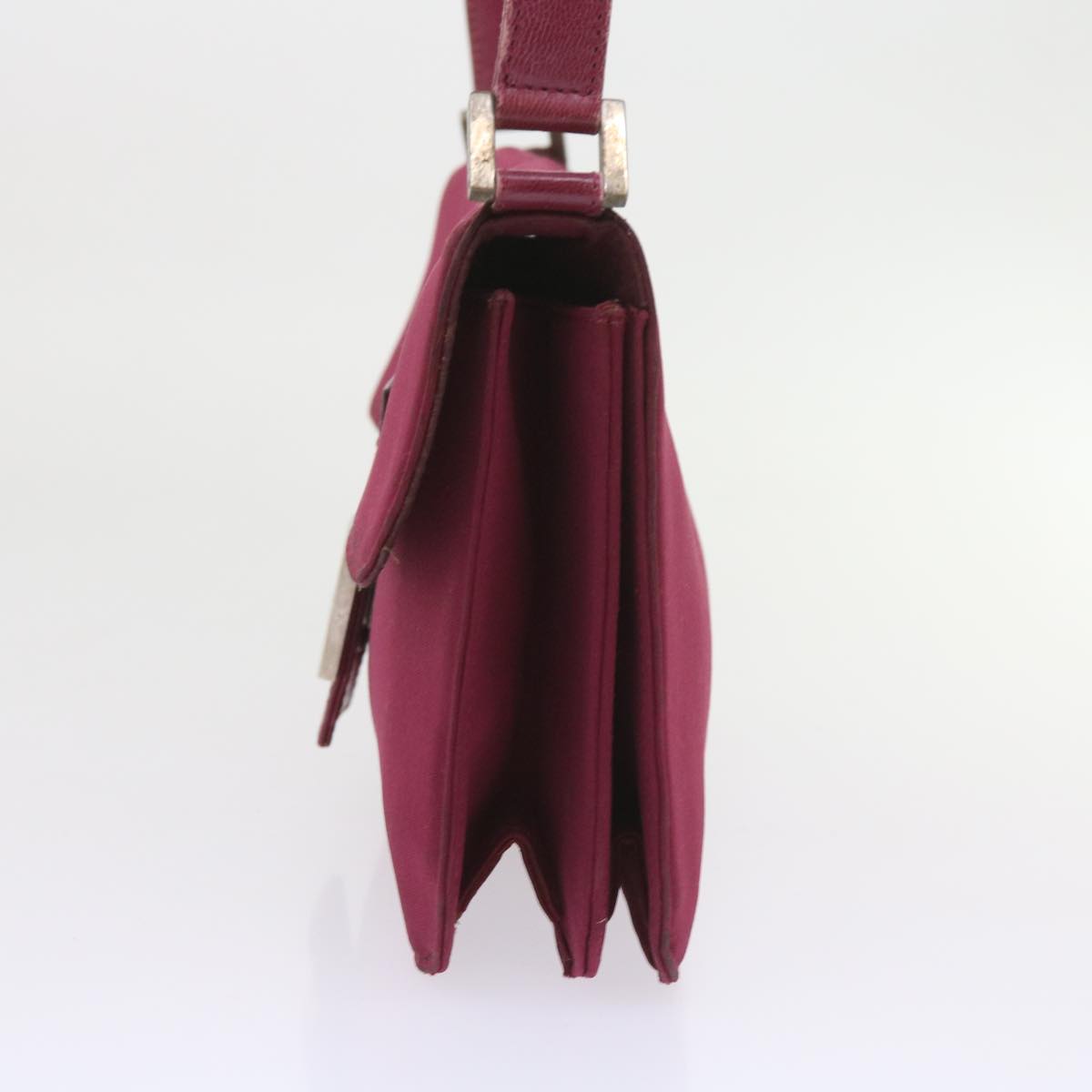 FENDI Mamma Baguette Shoulder Bag Nylon Bordeaux 58685