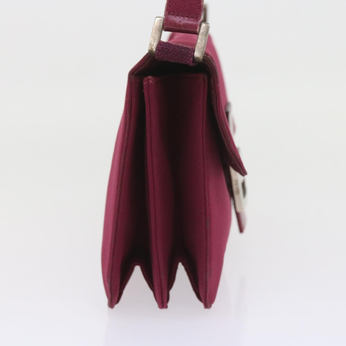 FENDI Mamma Baguette Shoulder Bag Nylon Bordeaux 58685