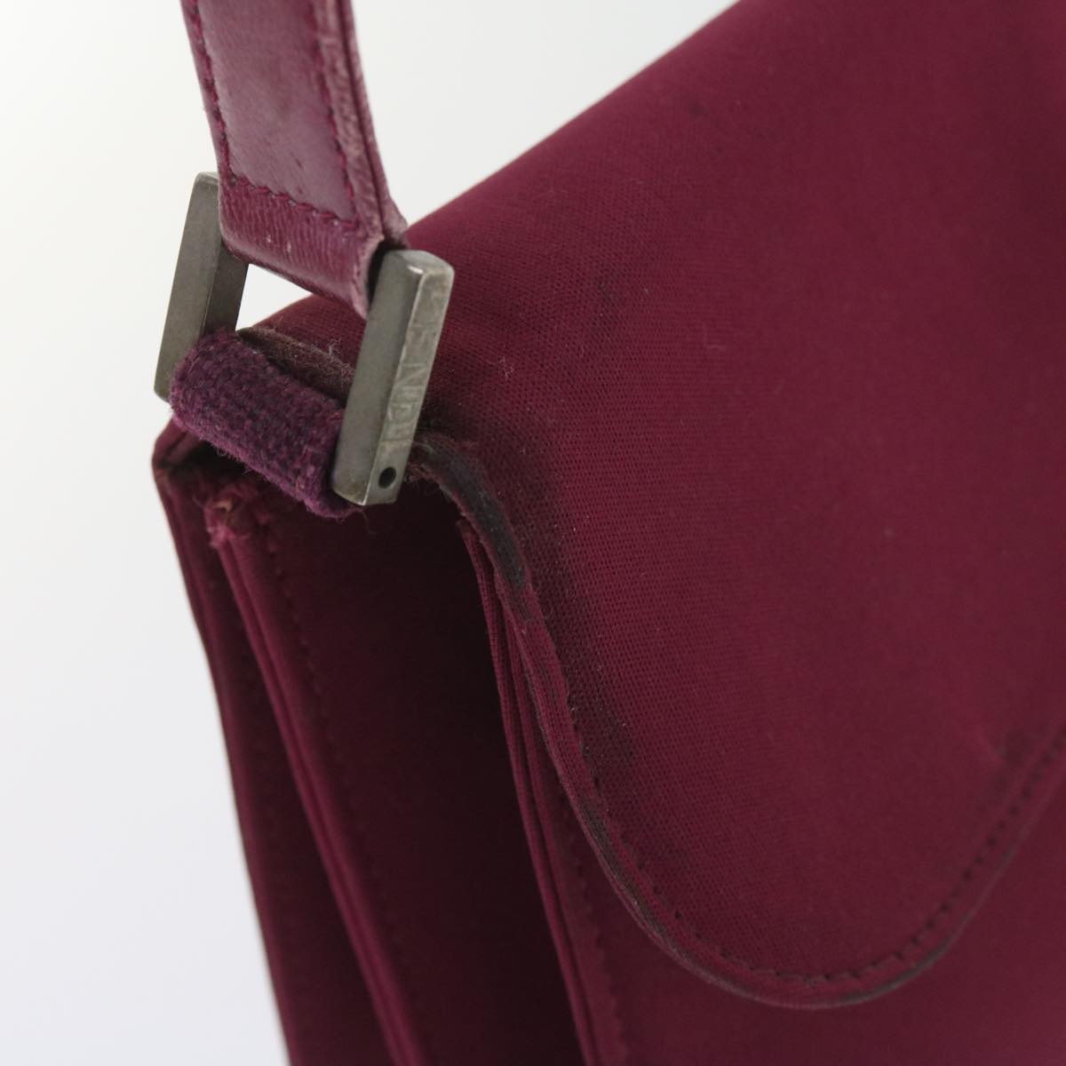 FENDI Mamma Baguette Shoulder Bag Nylon Bordeaux 58685