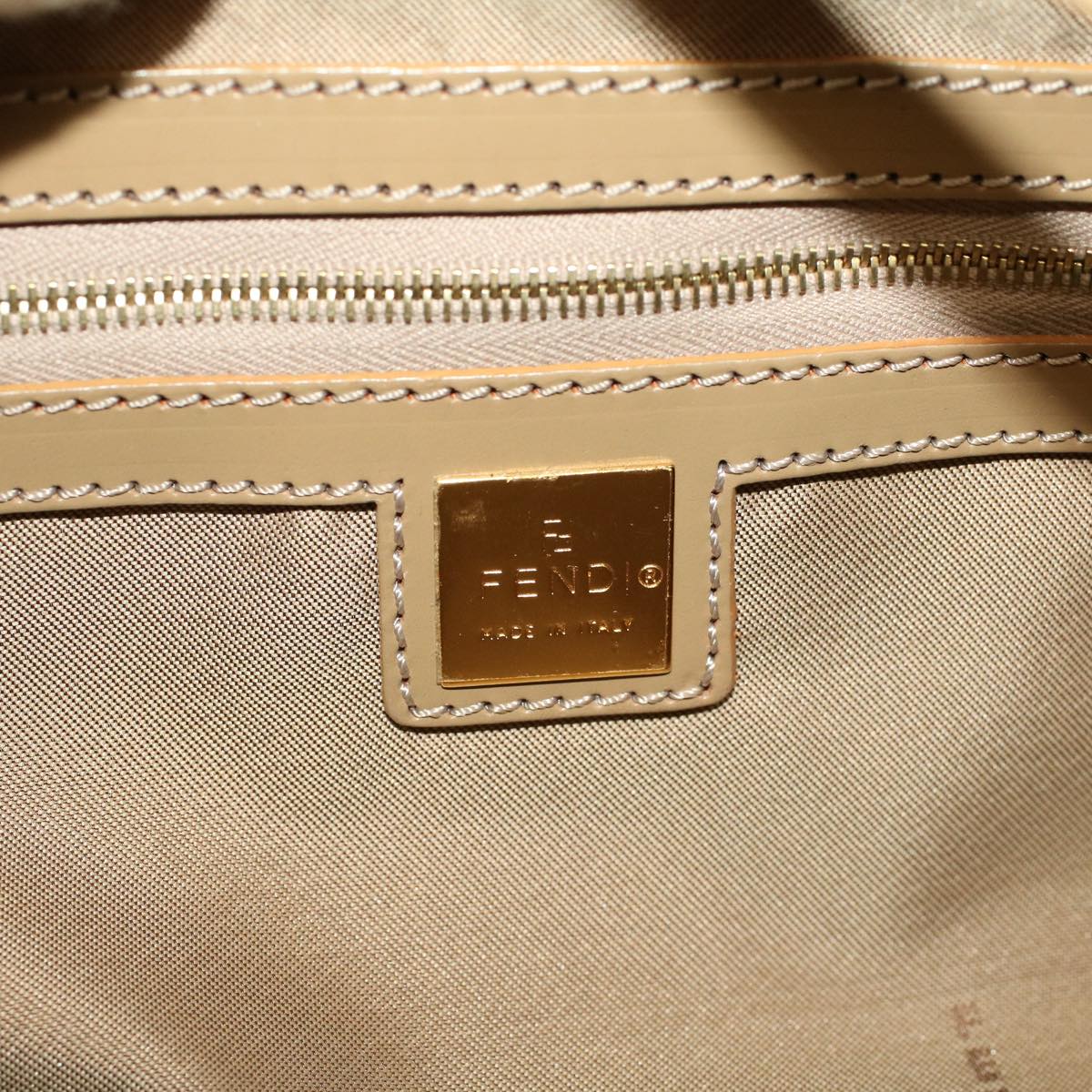FENDI Zucchino Canvas Hand Bag Coated Canvas Orange 58780
