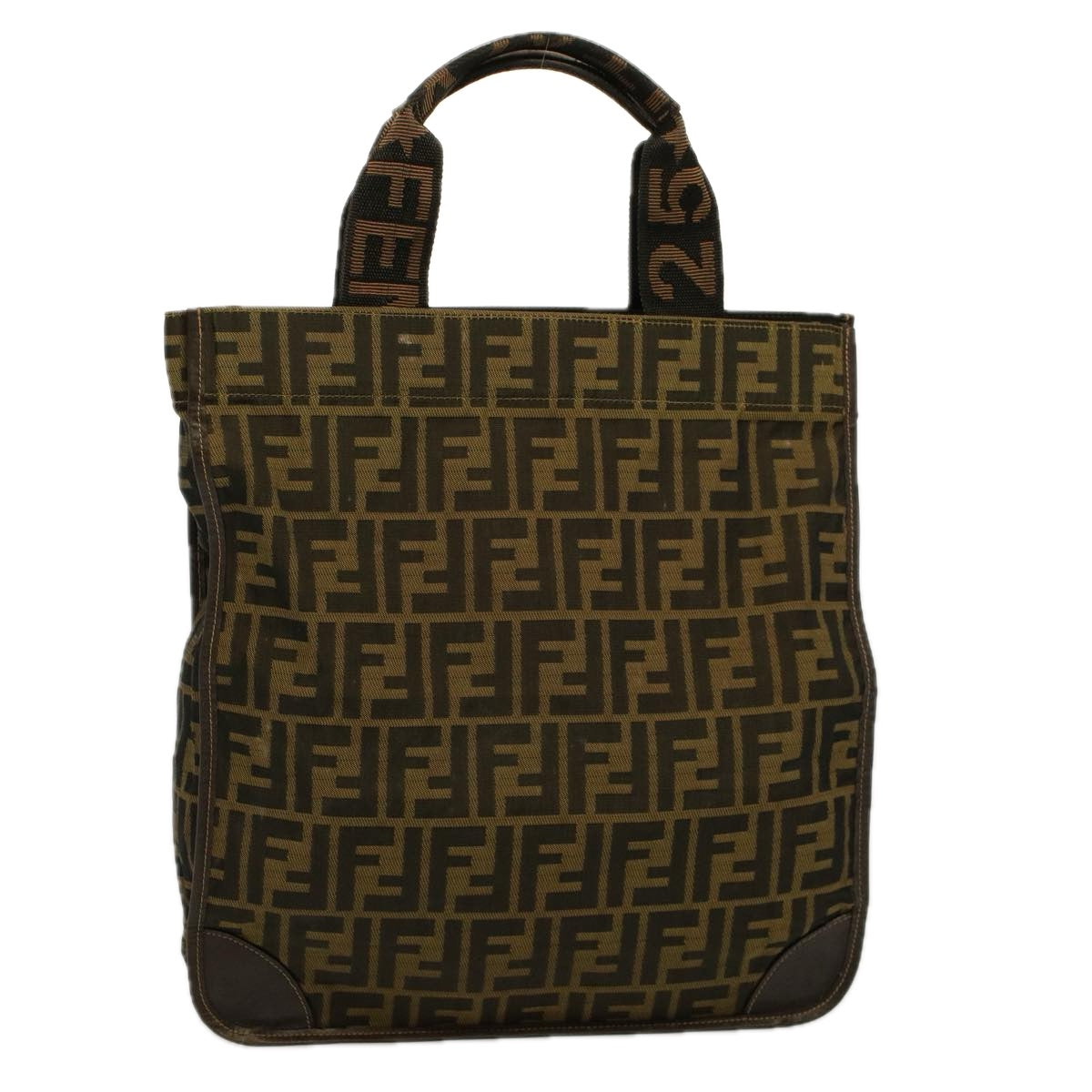 FENDI Tote Bag Nylon Brown Black 58820