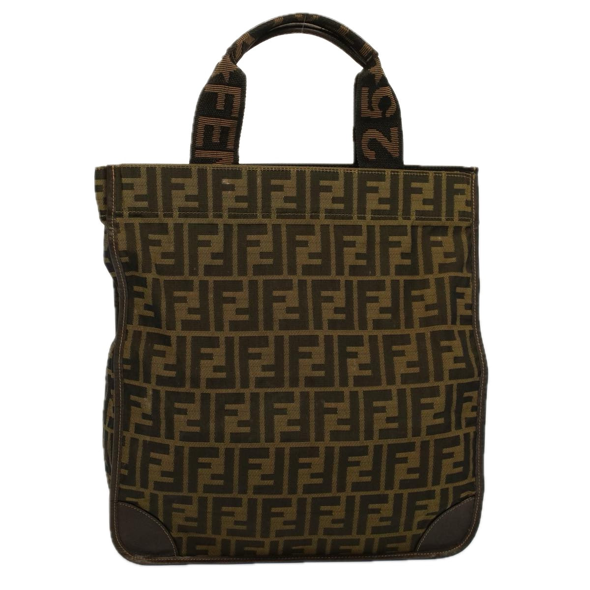 FENDI Tote Bag Nylon Brown Black 58820