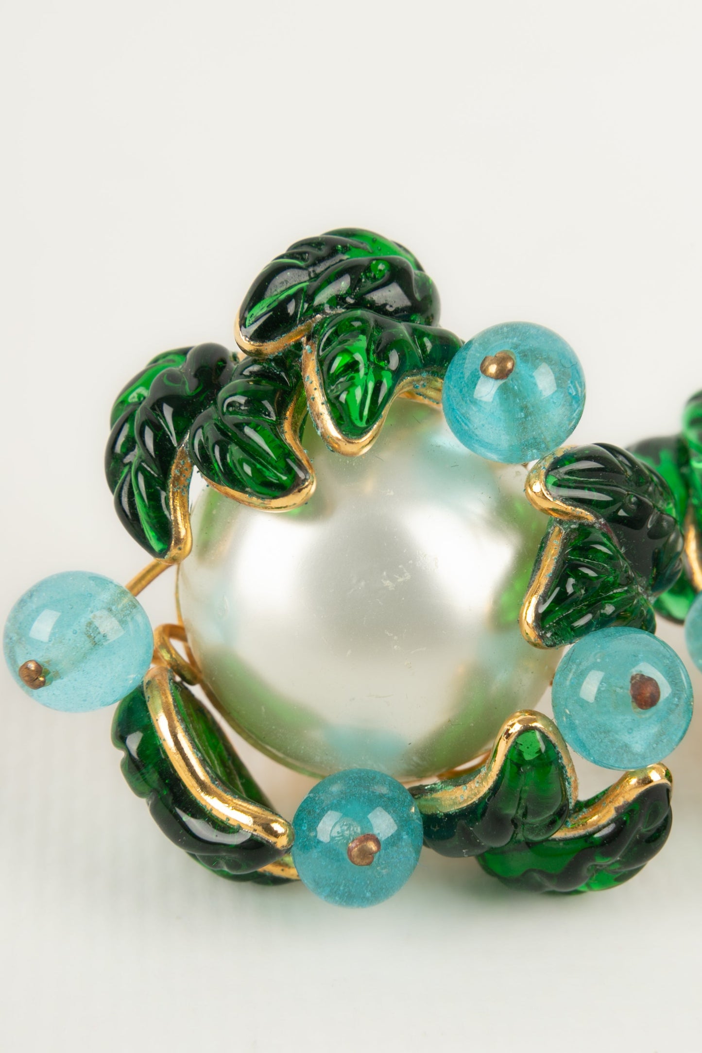 Boucles d'oreilles en pÃƒÆ’Ã‚Â¢te de verre Chanel