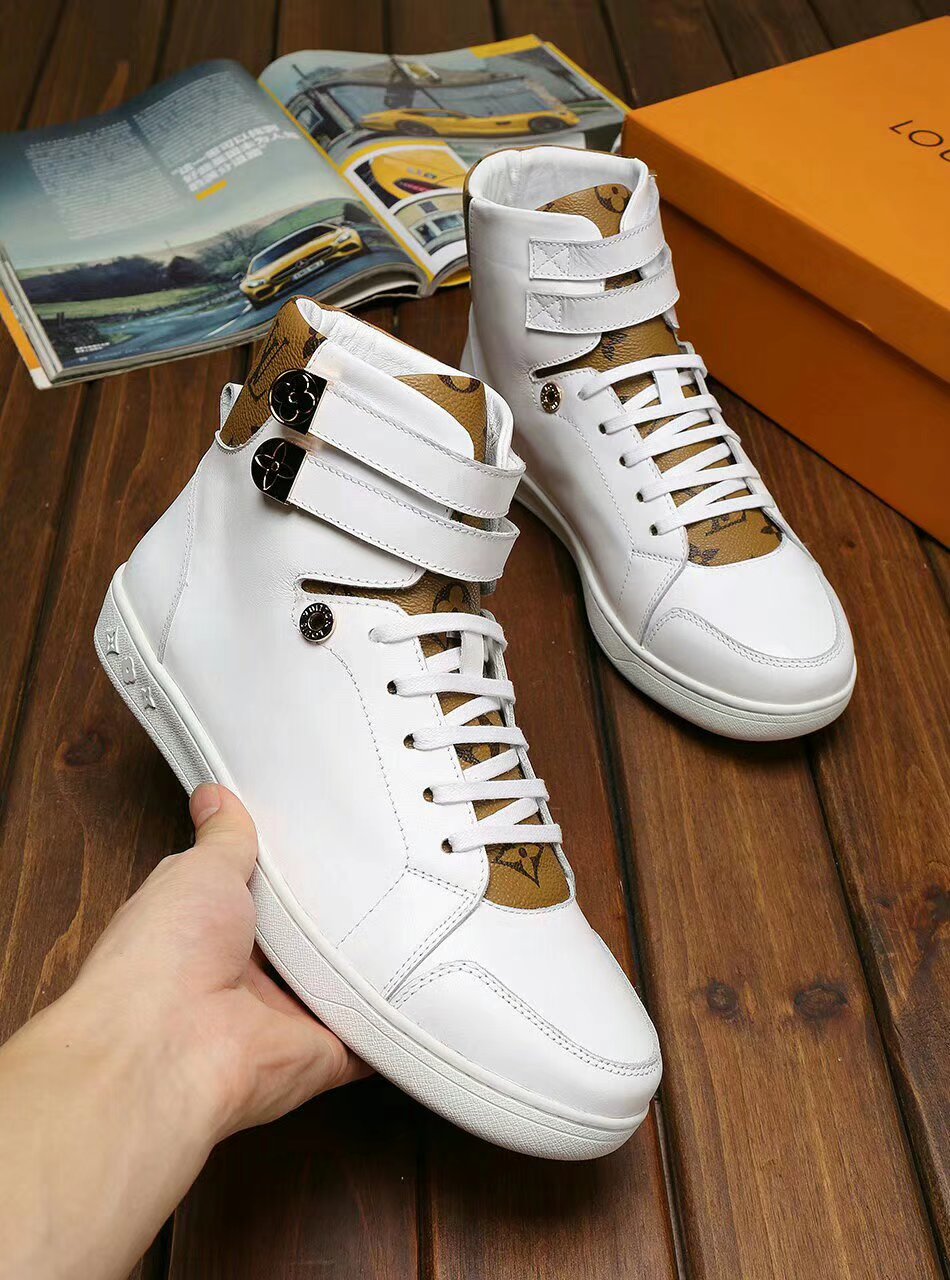 GLM - LUV HIgh Top White Brown Sneaker