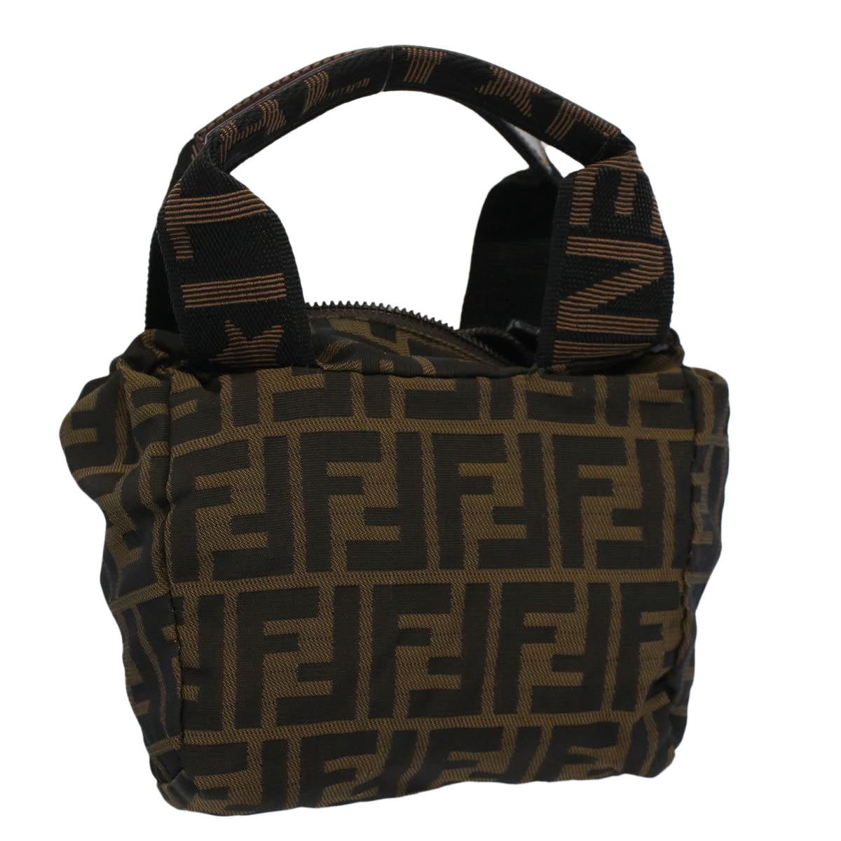 FENDI Zucca Canvas Hand Bag Black Brown 59091