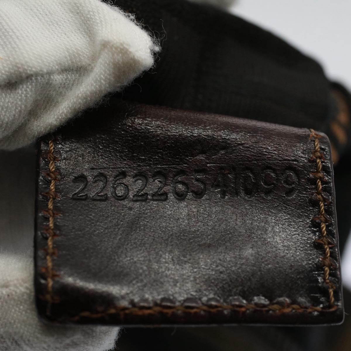 FENDI Zucca Canvas Hand Bag Black Brown 59091
