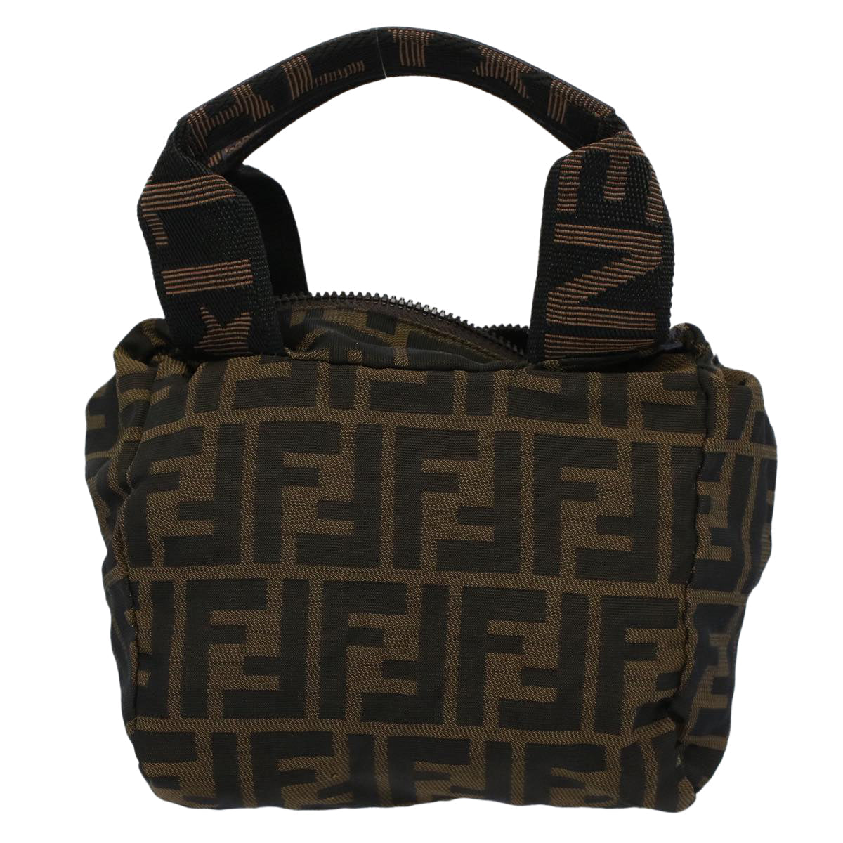 FENDI Zucca Canvas Hand Bag Black Brown 59091