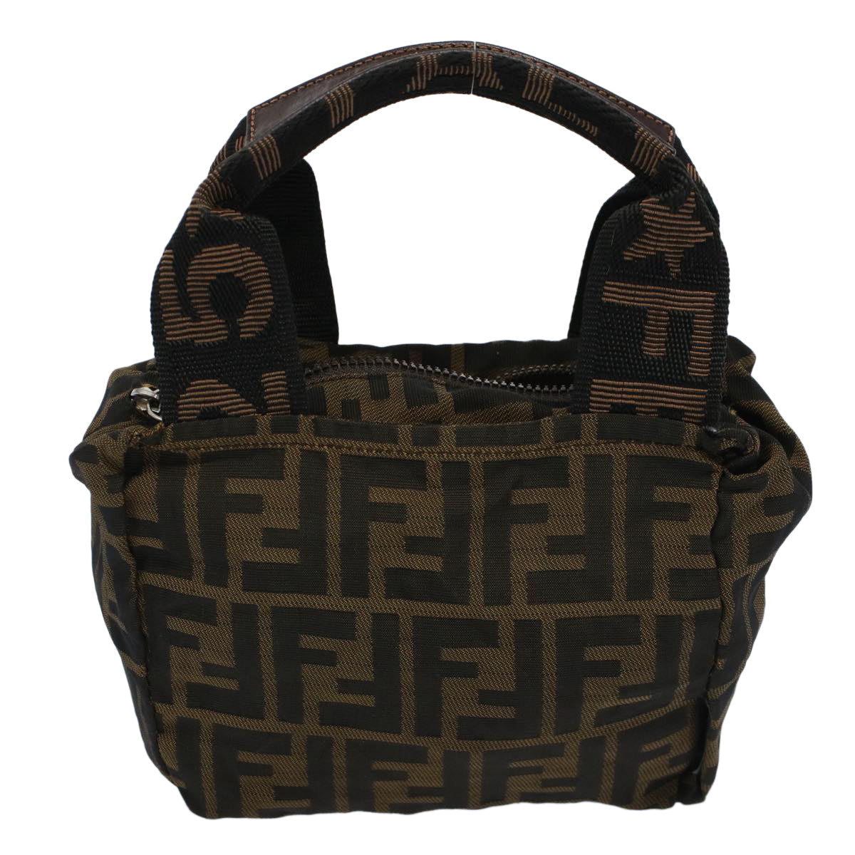 FENDI Zucca Canvas Hand Bag Black Brown 59091