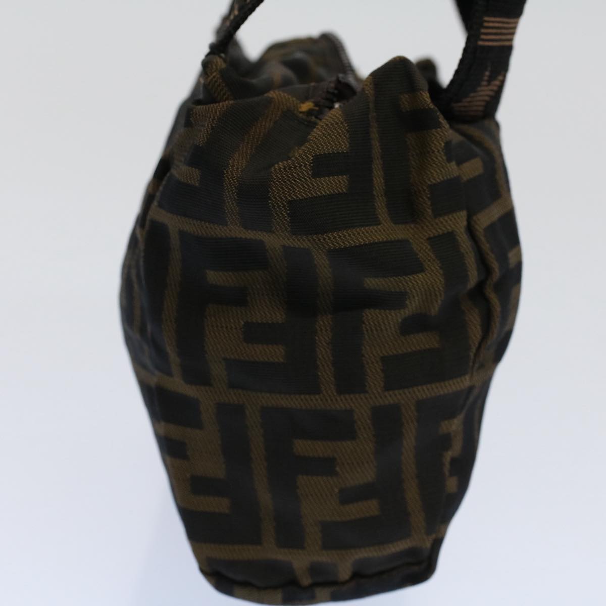 FENDI Zucca Canvas Hand Bag Black Brown 59091