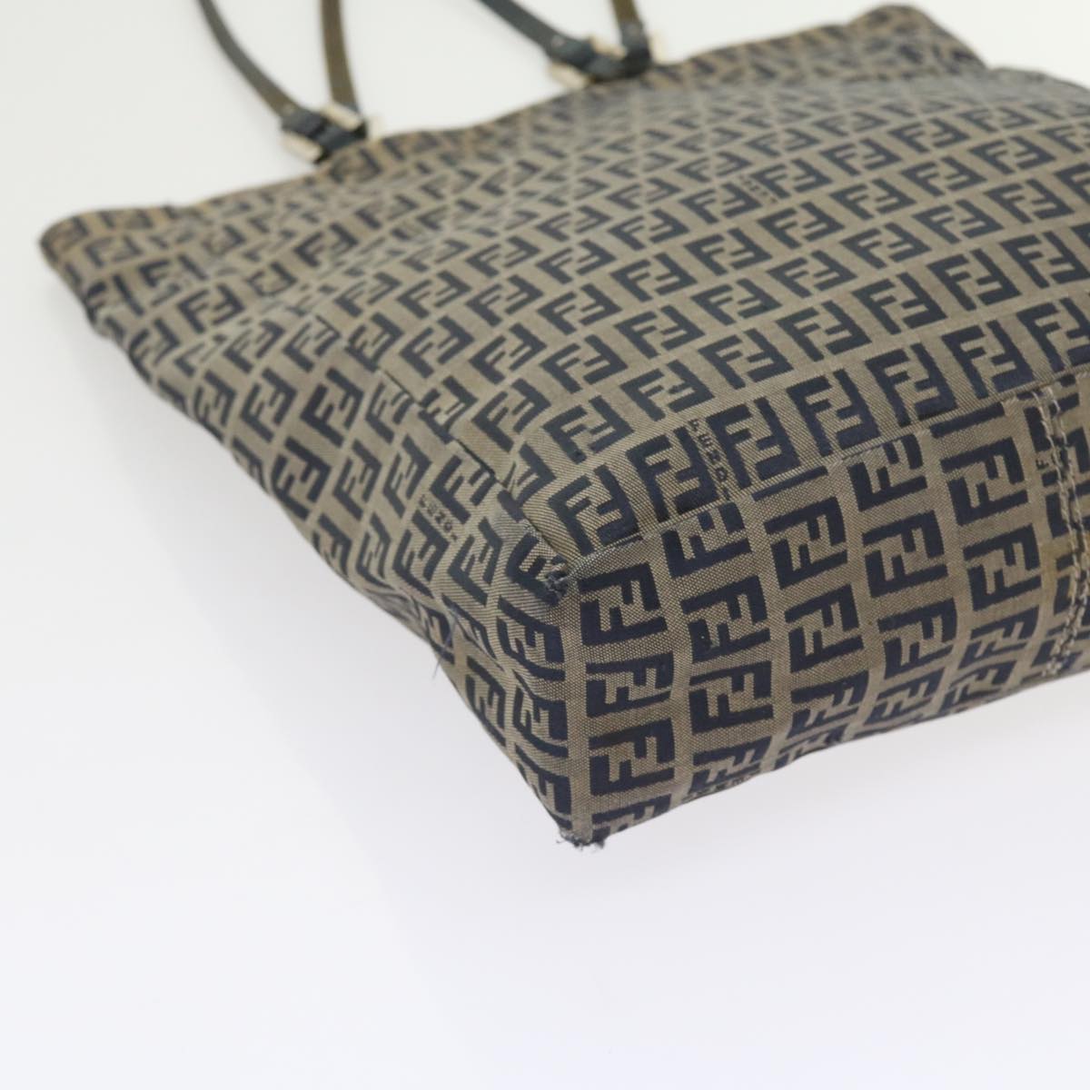 FENDI Zucchino Canvas Tote Bag Navy 59092