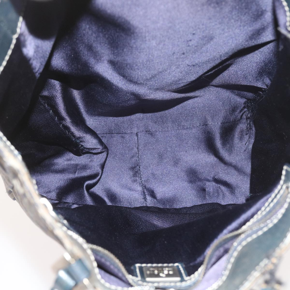 FENDI Zucchino Canvas Tote Bag Navy 59092