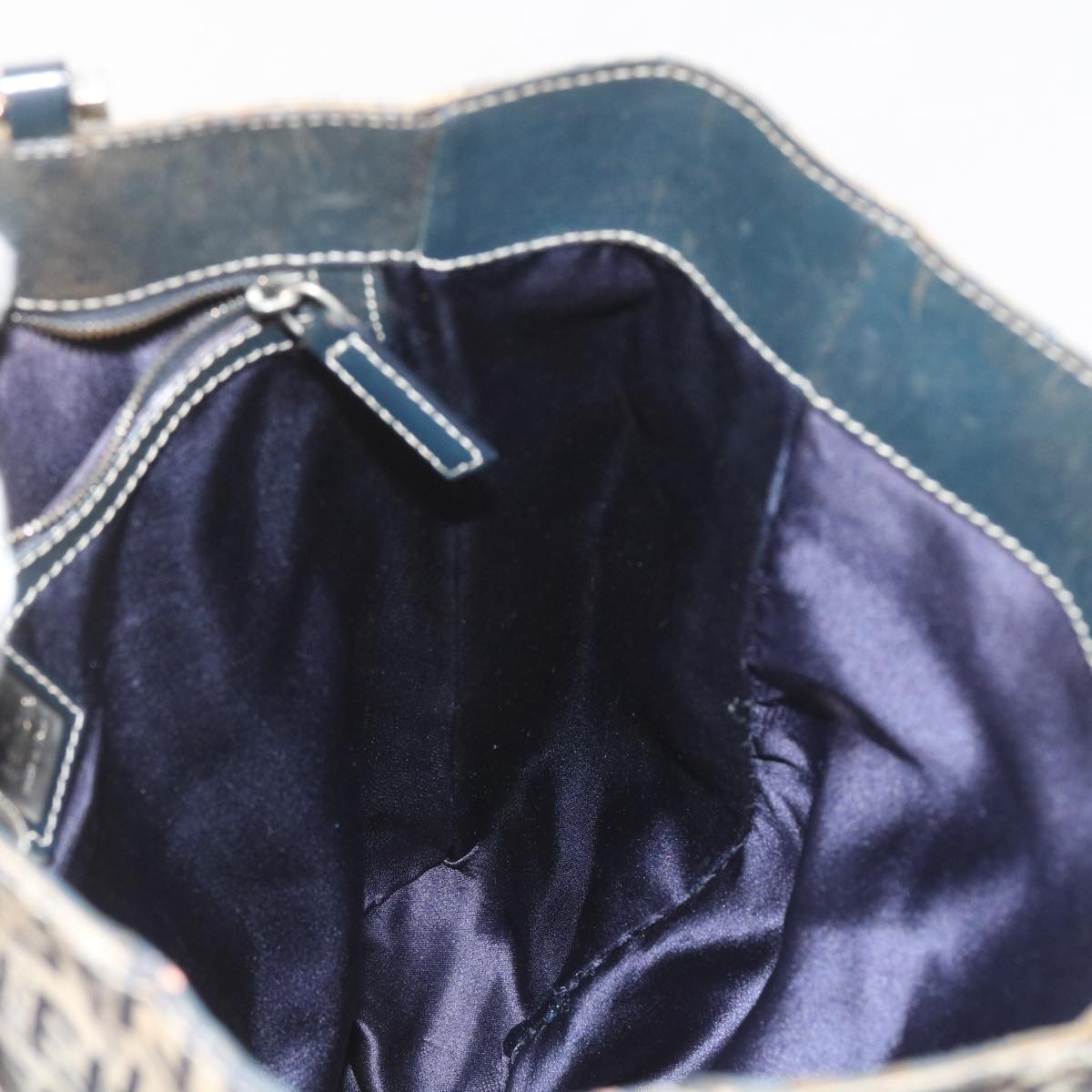 FENDI Zucchino Canvas Tote Bag Navy 59092