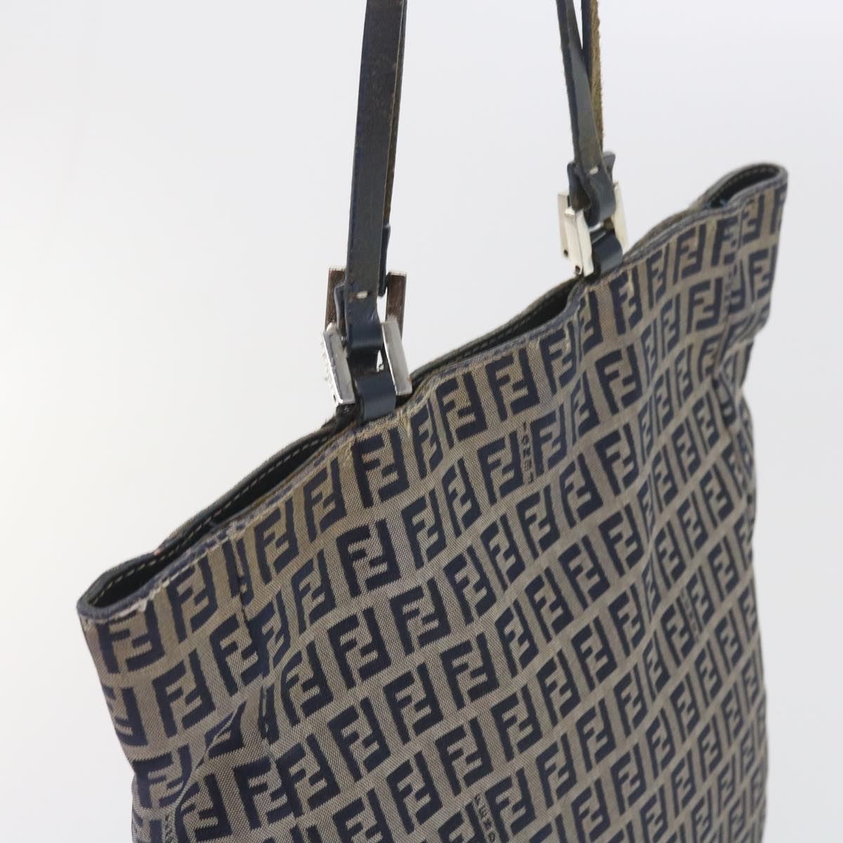 FENDI Zucchino Canvas Tote Bag Navy 59092