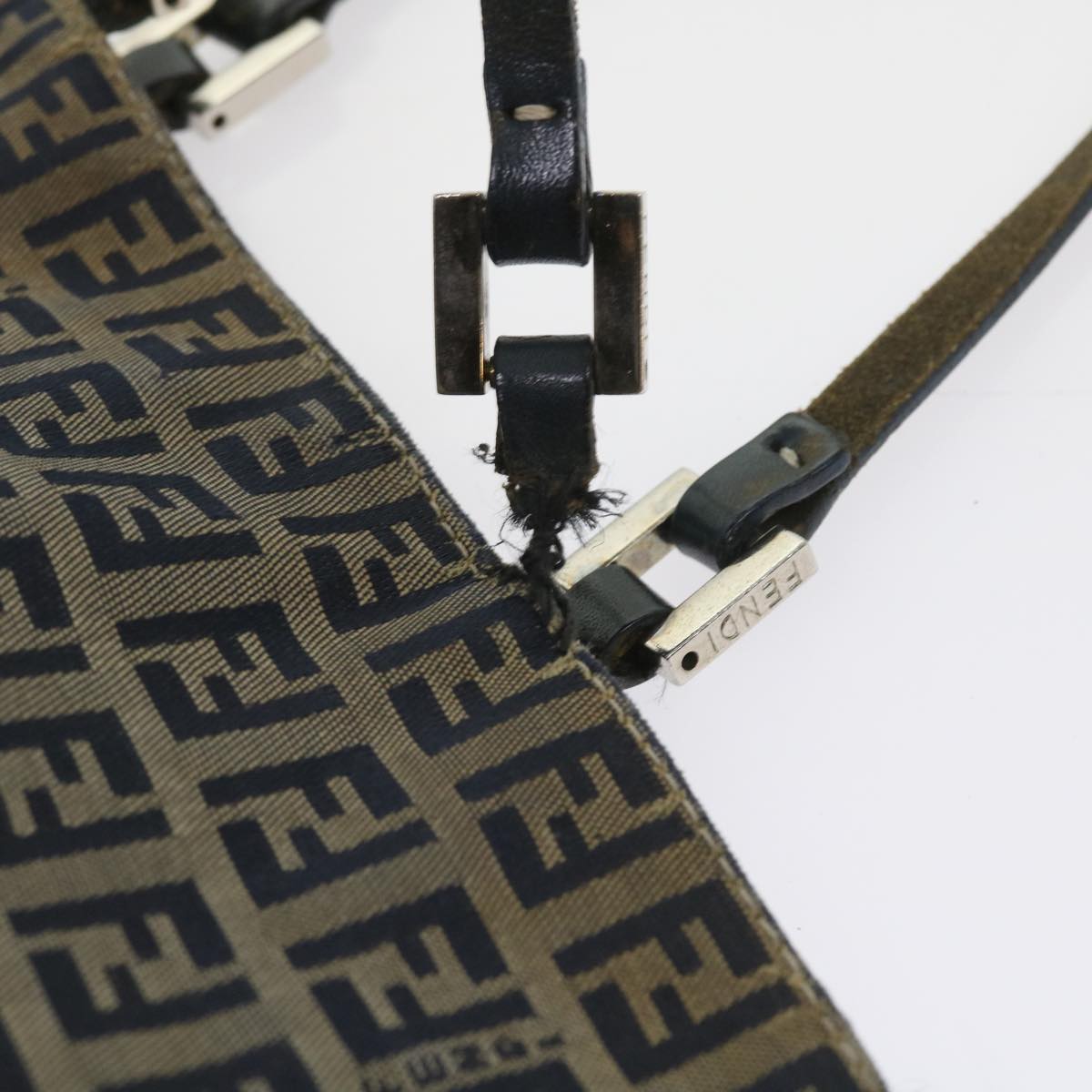 FENDI Zucchino Canvas Tote Bag Navy 59092