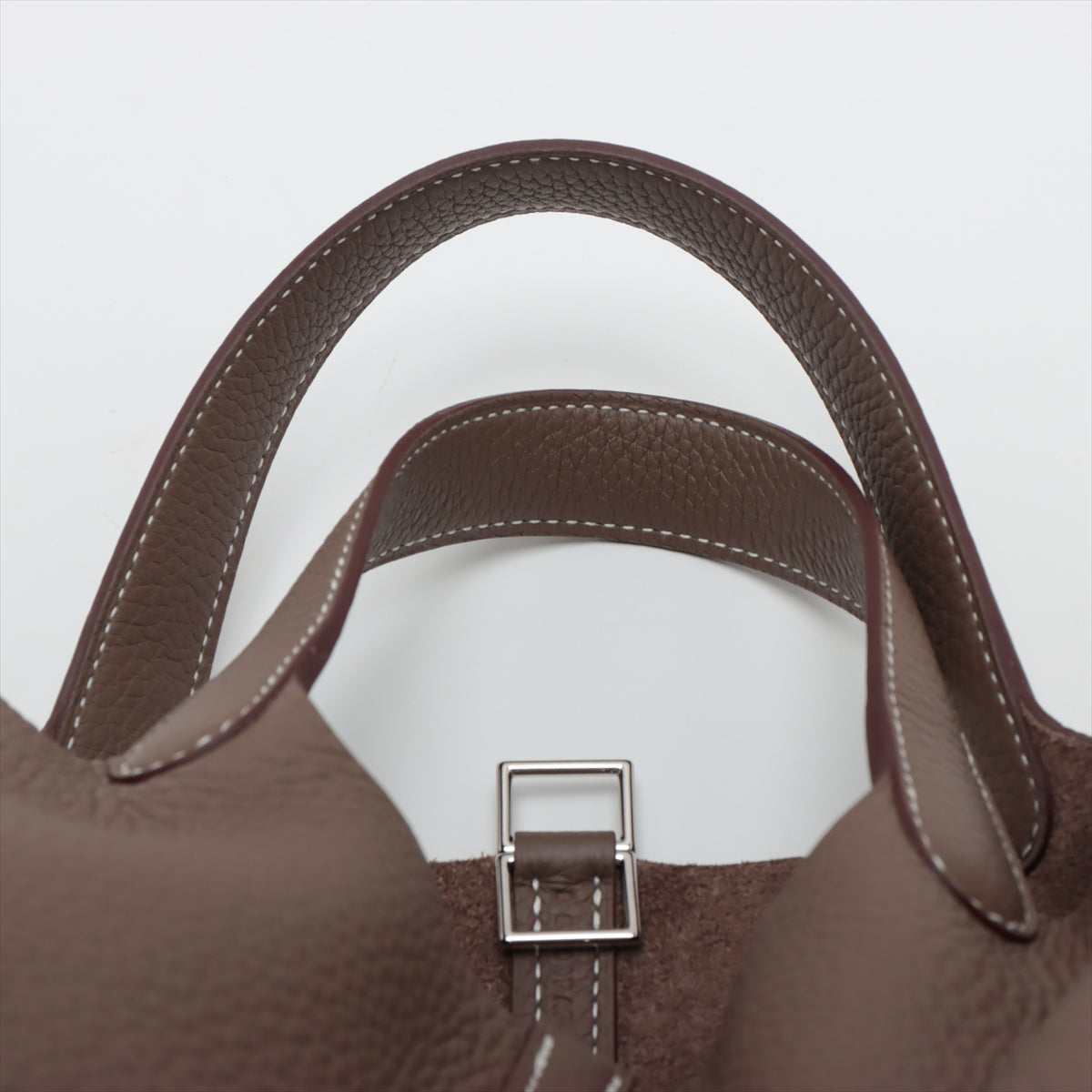Hermes Picotin Lock PM  Clemence Etoupe Silver