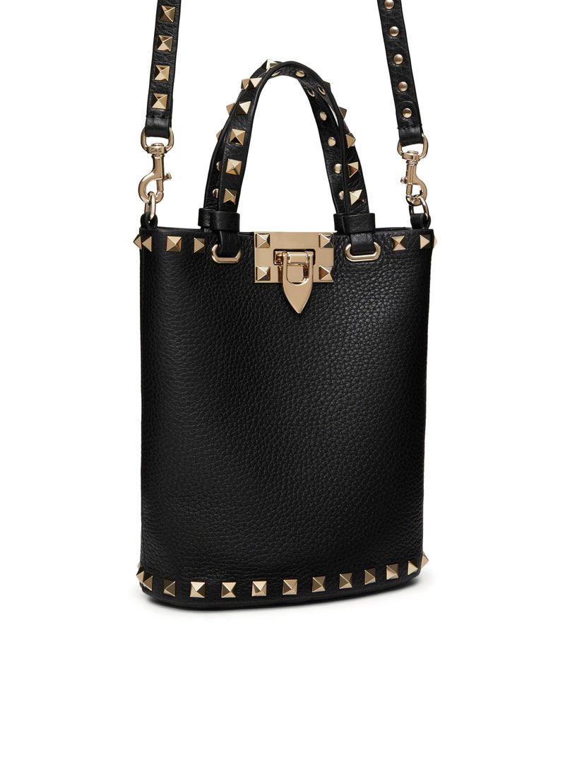 Valentino Garavani Women Pouch With Rockstud Shoulder Strap In Grained Calfskin