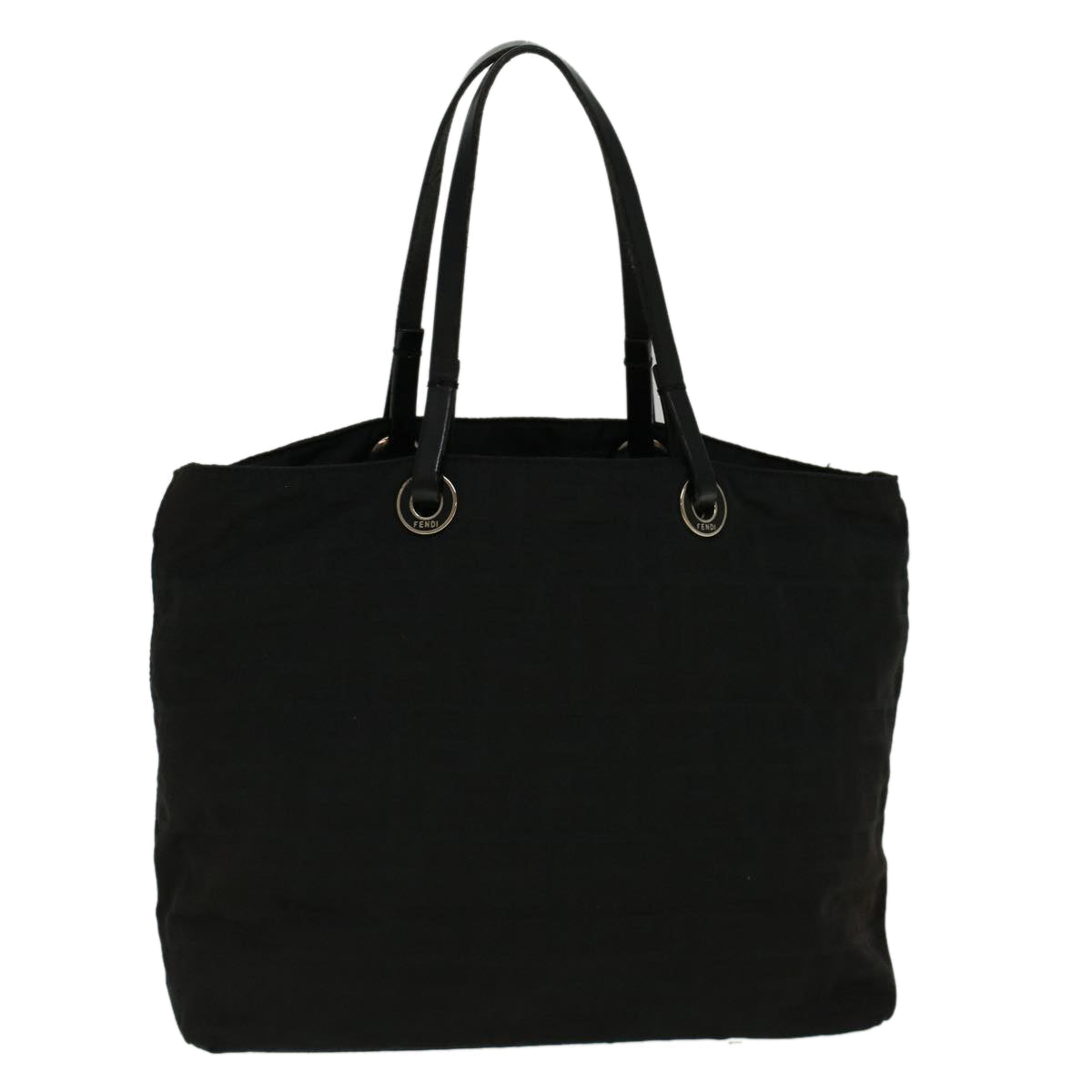 FENDI Zucca Canvas Hand Bag Nylon Black 59250