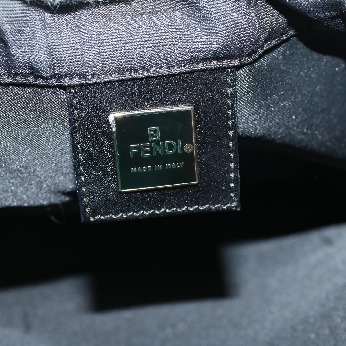 FENDI Zucca Canvas Hand Bag Nylon Black 59250