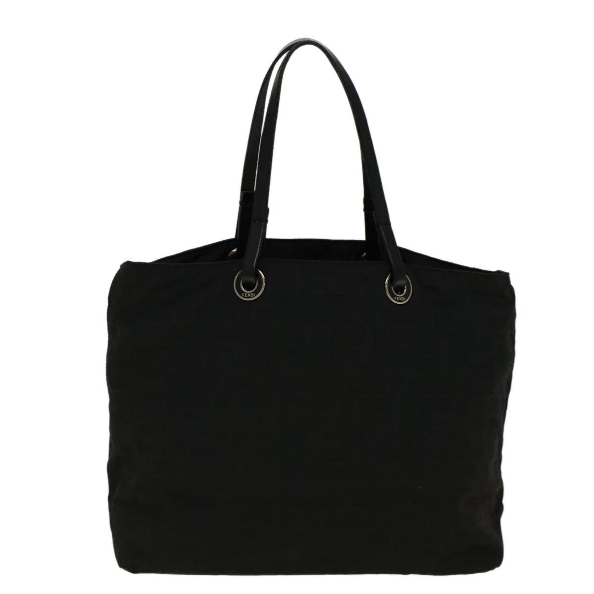 FENDI Zucca Canvas Hand Bag Nylon Black 59250