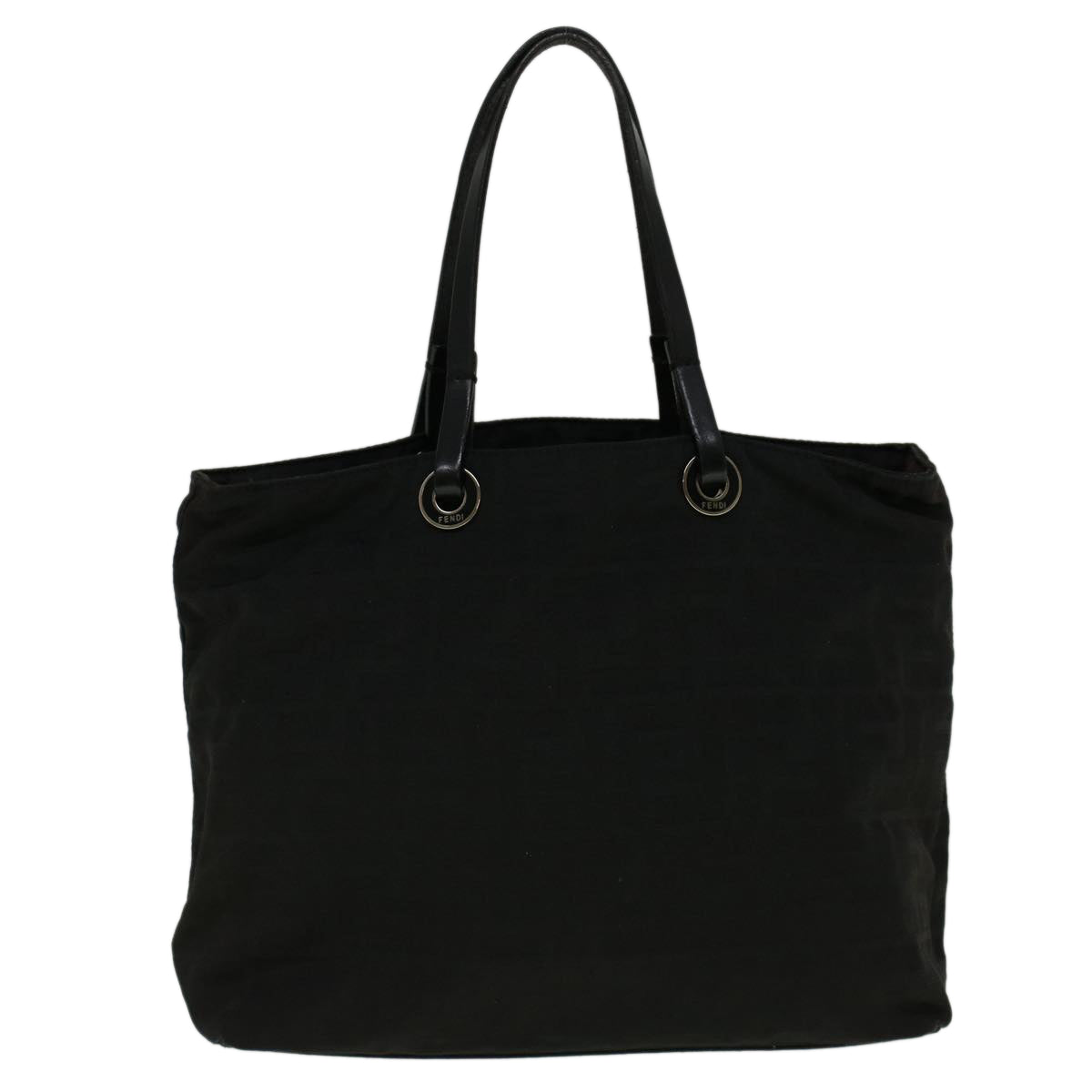 FENDI Zucca Canvas Hand Bag Nylon Black 59250