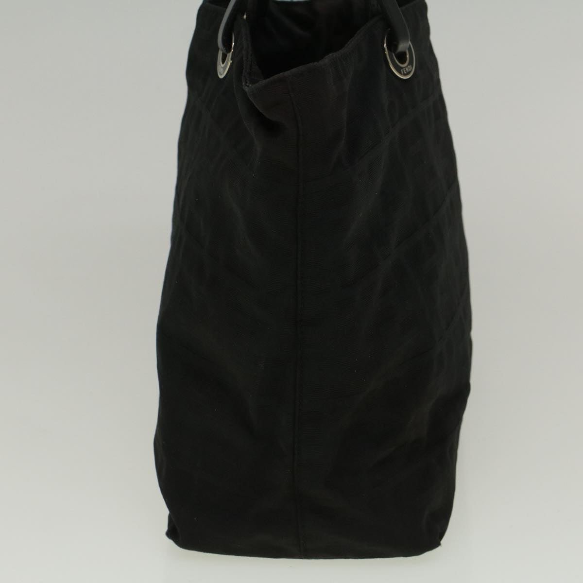 FENDI Zucca Canvas Hand Bag Nylon Black 59250