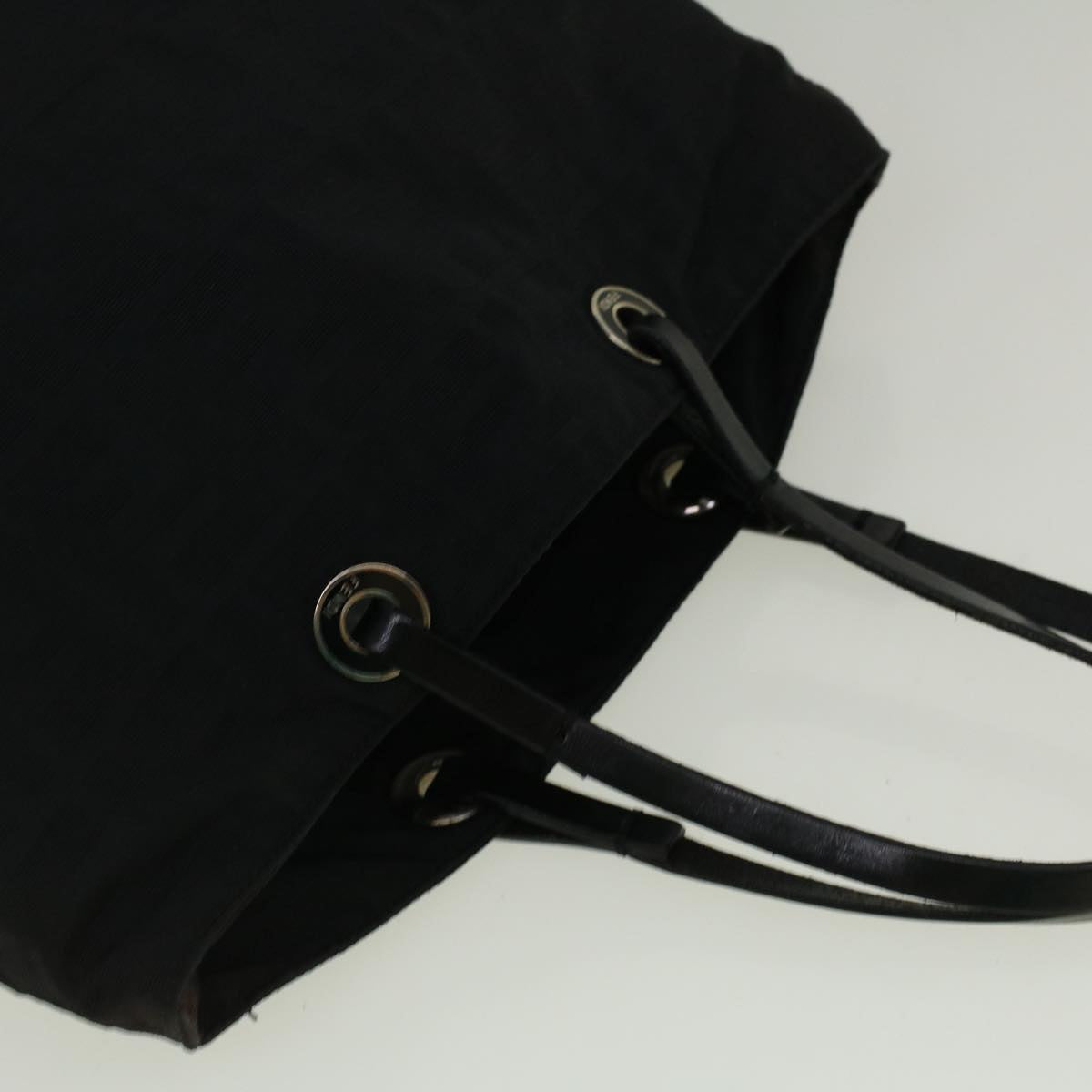 FENDI Zucca Canvas Hand Bag Nylon Black 59250