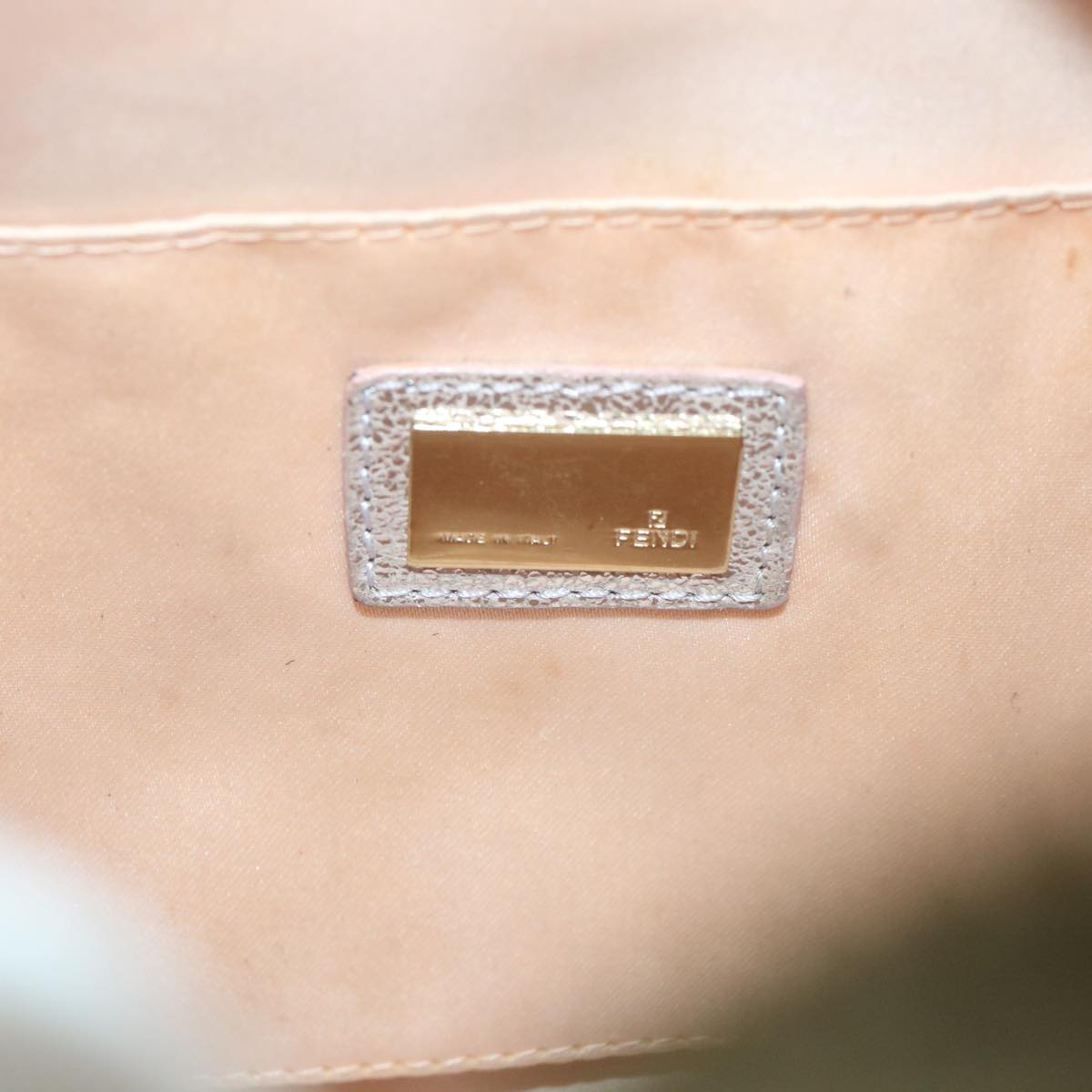 FENDI Zucchino Canvas Hand Bag Silver 59329