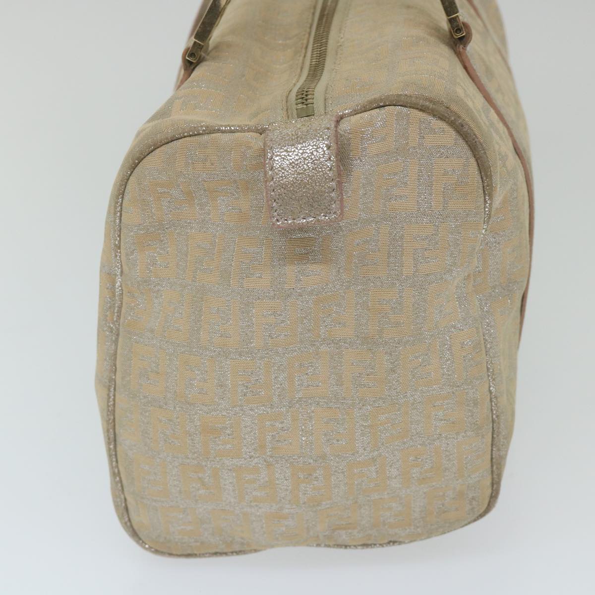 FENDI Zucchino Canvas Hand Bag Silver 59329