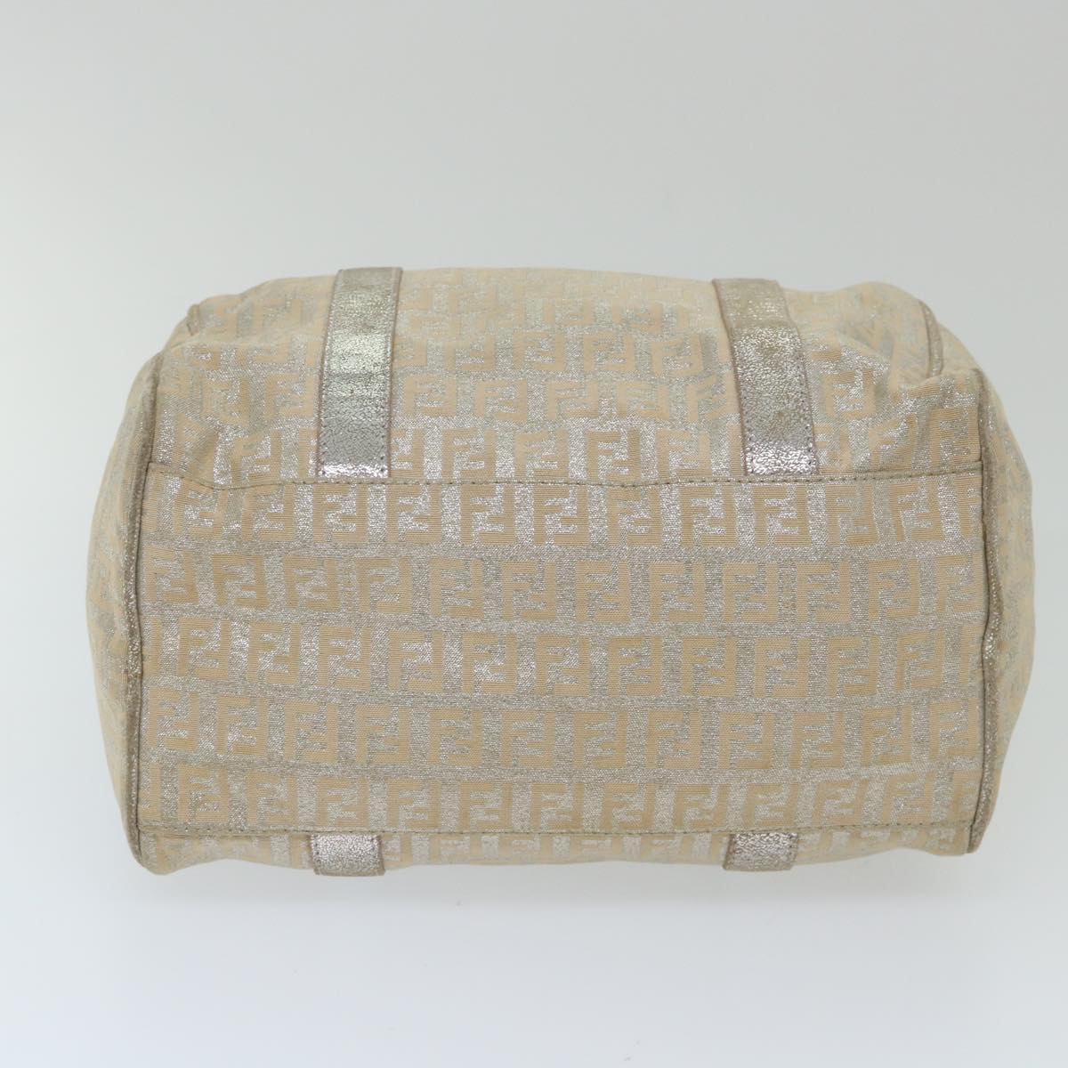 FENDI Zucchino Canvas Hand Bag Silver 59329