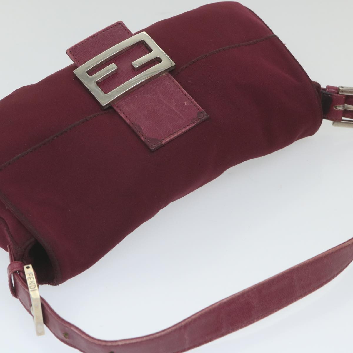 FENDI Mamma Baguette Shoulder Bag Nylon Bordeaux 2308 26424 018 59458