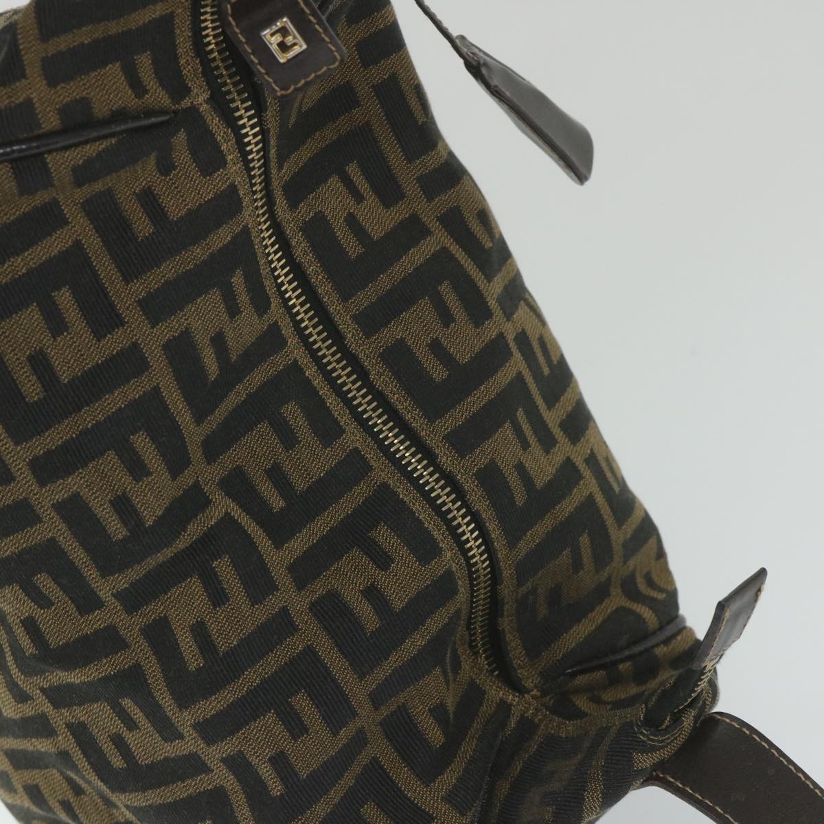 FENDI Zucca Canvas Vanity Cosmetic Pouch Black Brown 59688