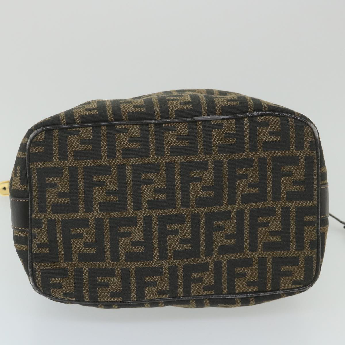 FENDI Zucca Canvas Vanity Cosmetic Pouch Black Brown 59688