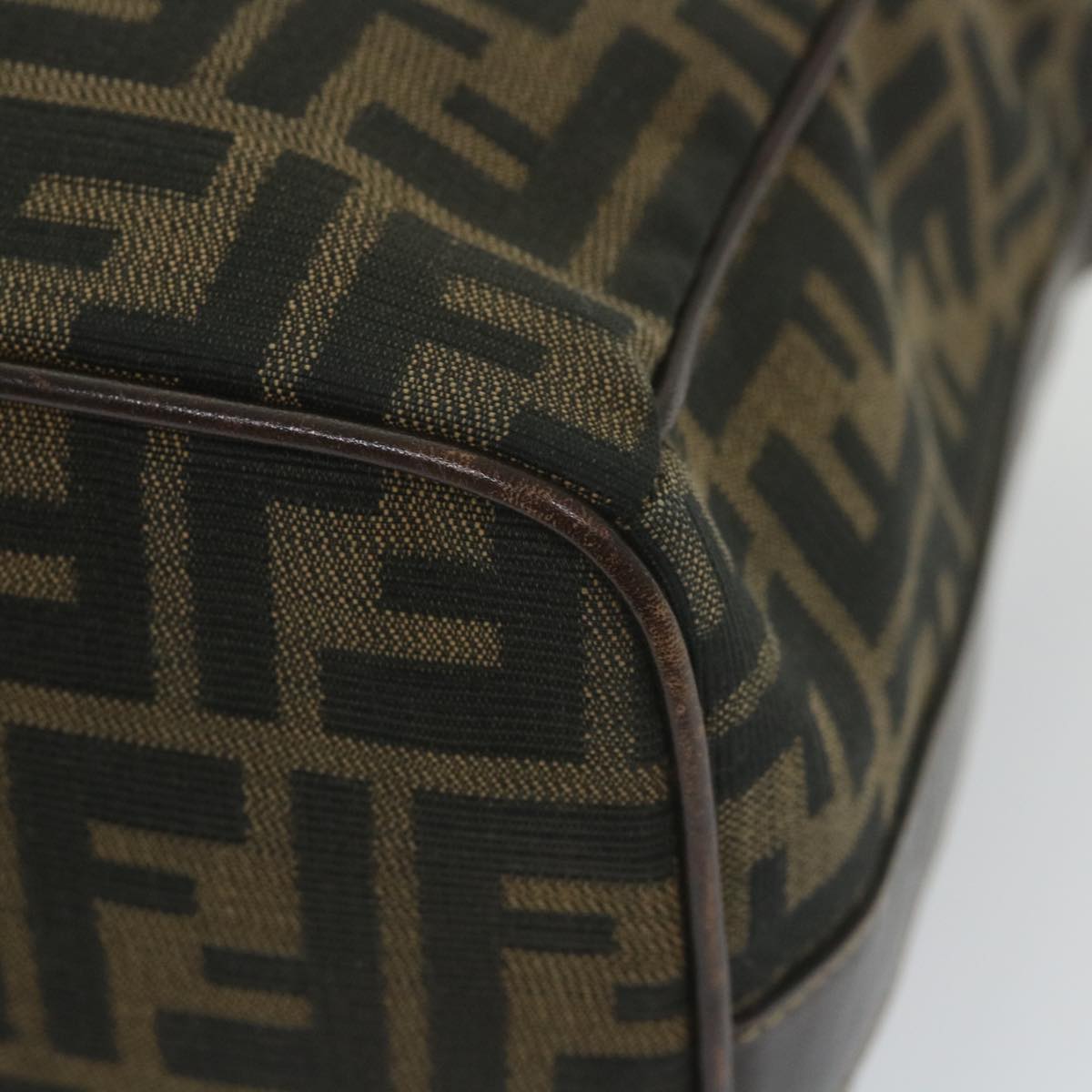 FENDI Zucca Canvas Vanity Cosmetic Pouch Black Brown 59689