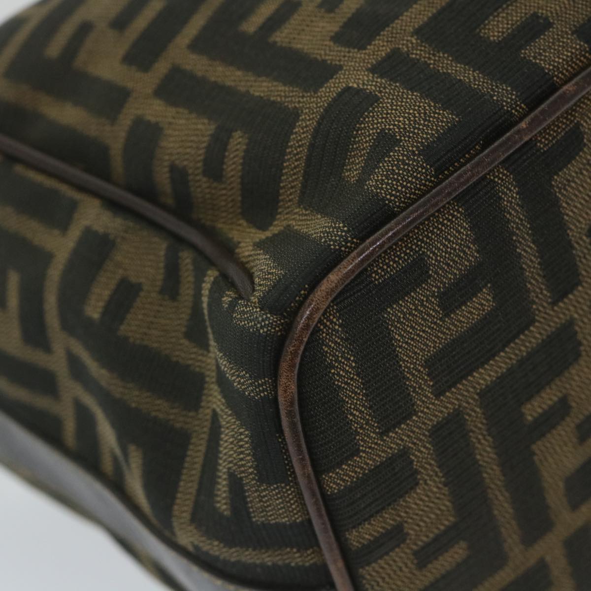 FENDI Zucca Canvas Vanity Cosmetic Pouch Black Brown 59689