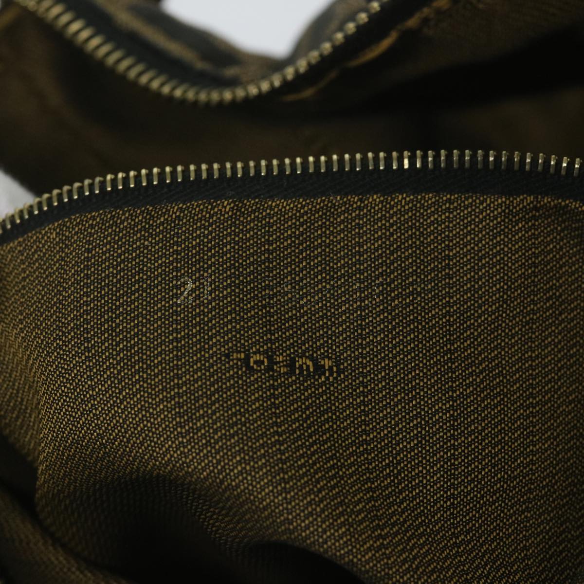 FENDI Zucca Canvas Vanity Cosmetic Pouch Black Brown 59689