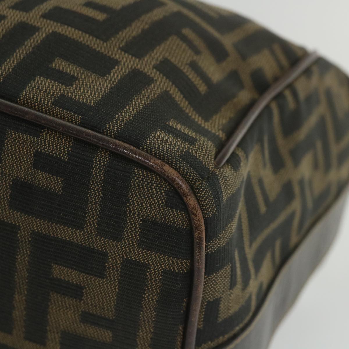 FENDI Zucca Canvas Vanity Cosmetic Pouch Black Brown 59689