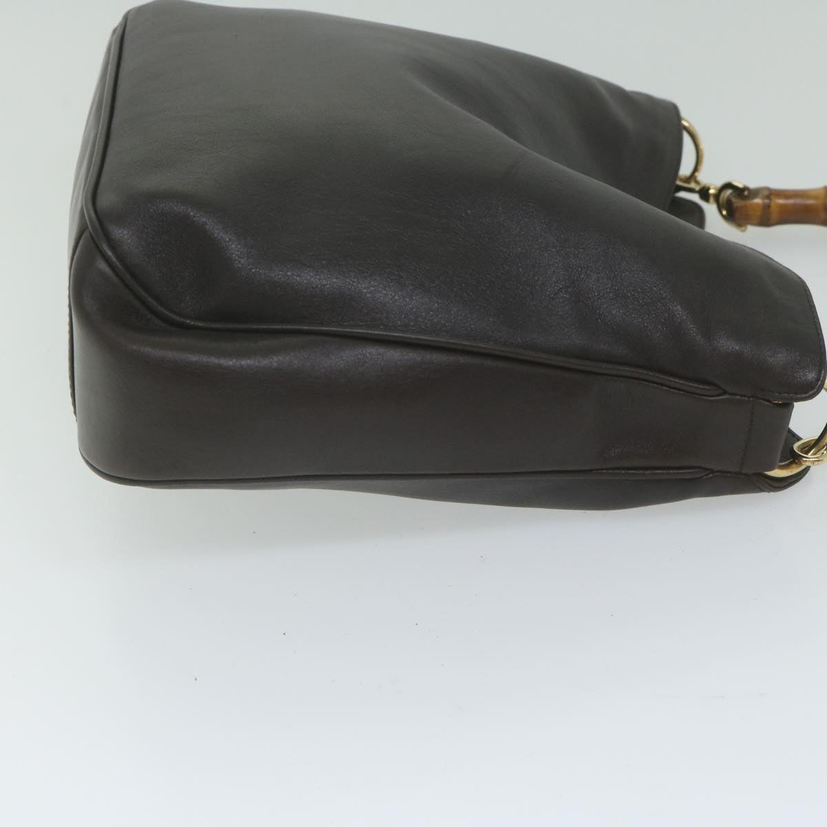 GUCCI Bamboo Shoulder Bag Leather 2way Brown 59744