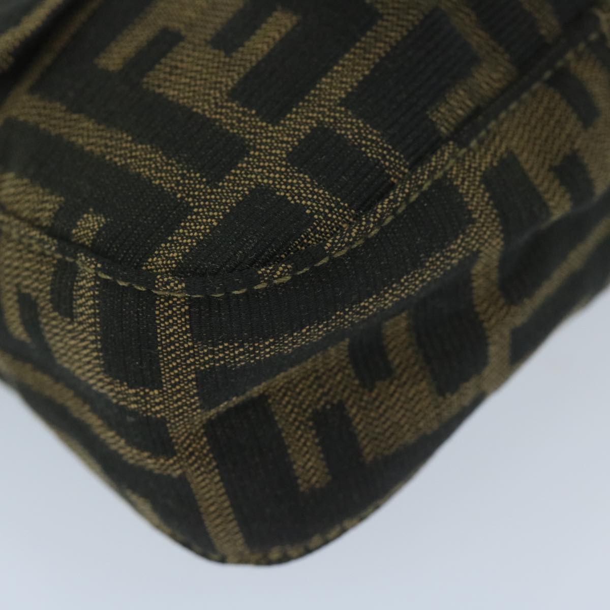FENDI Zucca Canvas Mini Mamma Baguette Hand Bag Black Brown 59810A