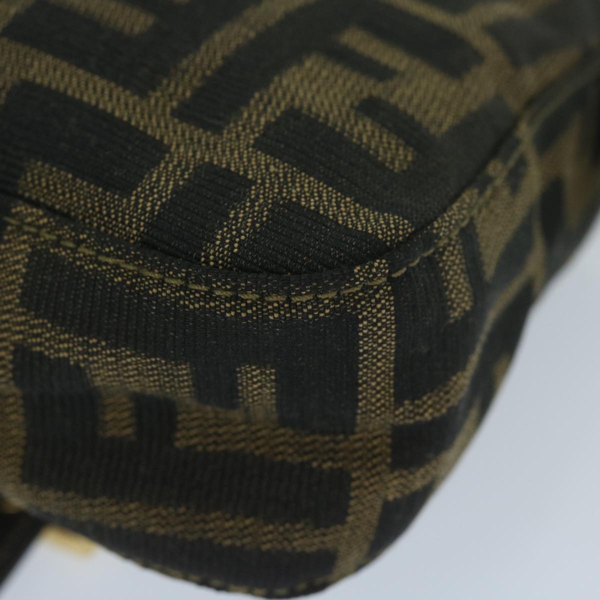 FENDI Zucca Canvas Mini Mamma Baguette Hand Bag Black Brown 59810A