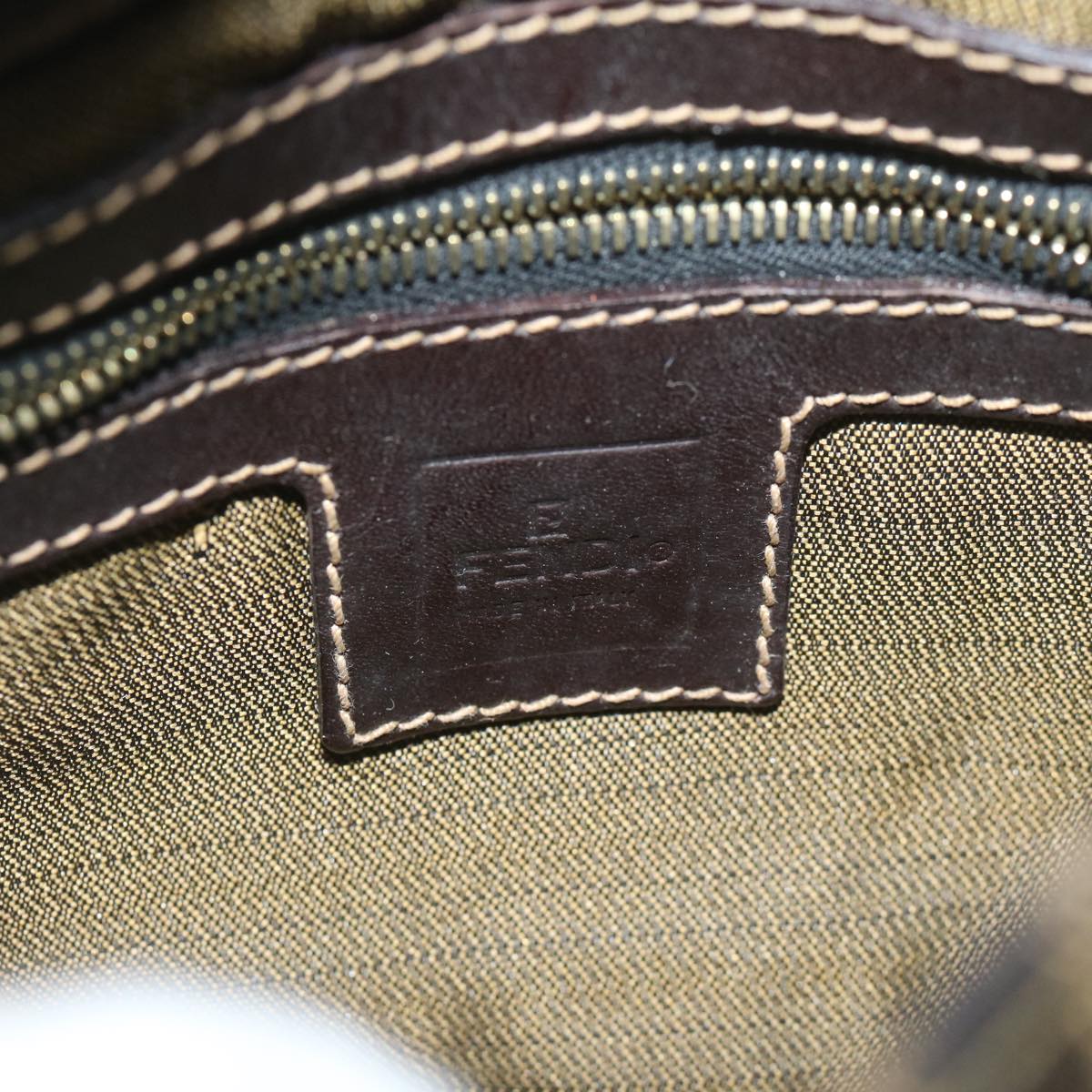 FENDI Zucca Canvas Mini Mamma Baguette Hand Bag Black Brown 59810A