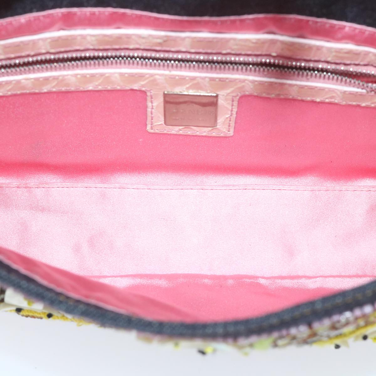 FENDI Mamma Baguette Shoulder Bag Denim Navy 59814A