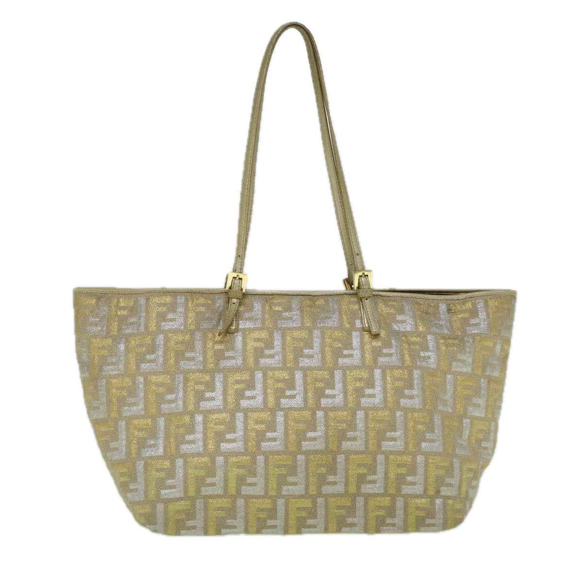 FENDI Zucca Canvas Tote Bag Gold Silver 59911